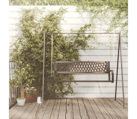 vidaXL Balancelle de jardin 125 cm Acier et plastique Noir