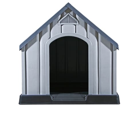 vidaXL Dog House Grey 92x87x91 cm Plastic | vidaXL.ie