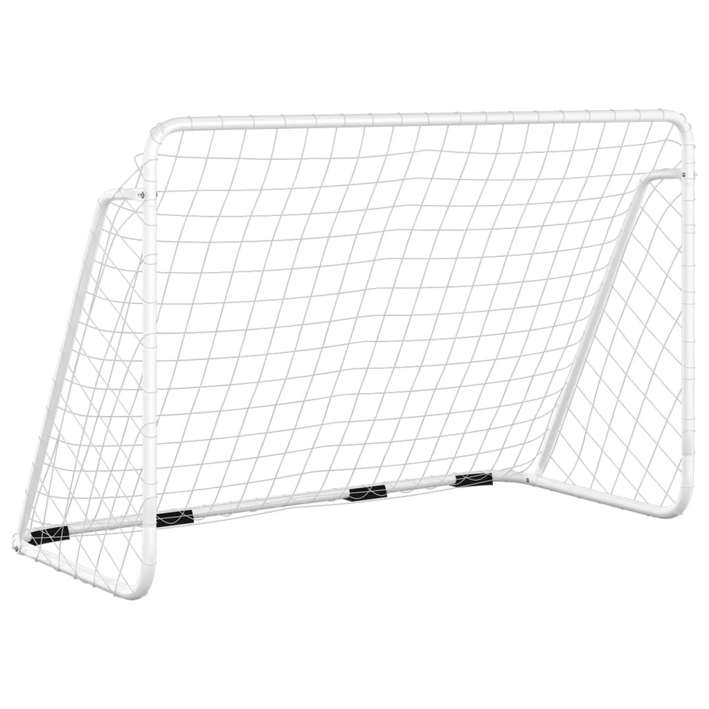 Alternativ bild 1 för VidaXl Fotbollsmål Med Nät Vit 180X90X120 Cm Stål