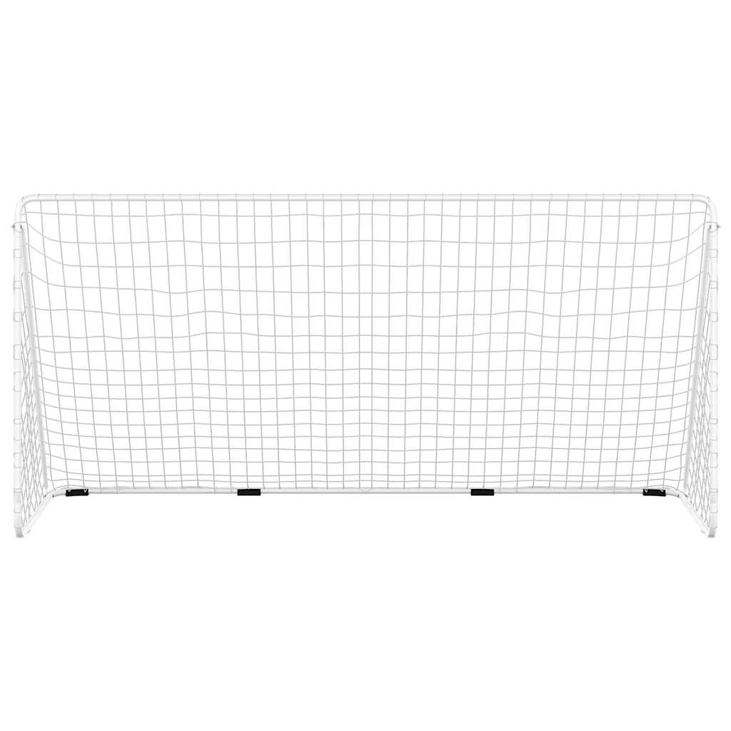 Thumbnail - vidaXL Fußballtor mit Netz Weiß 366x122x182 cm Stahl