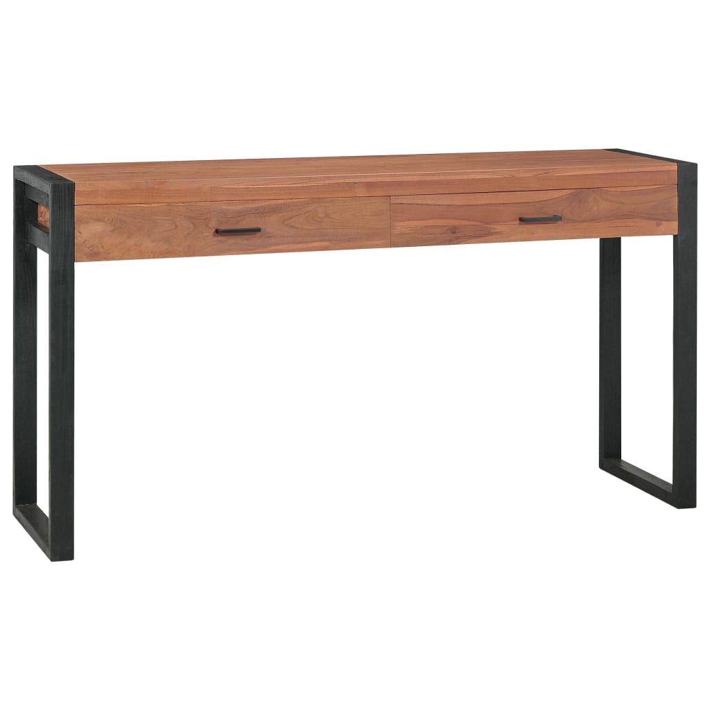 vidaXL Secretária com 2 gavetas 120x40x75 cm madeira de teca maciça