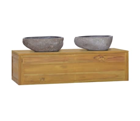 vidaXL Zidni kupaonski ormarić 110 x 45 x30 cm od masivne tikovine