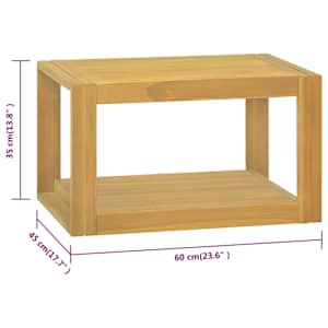 Nástěnná koupelnová skříňka 60 x 45 x 35 cm masivní teak - obrázek 6