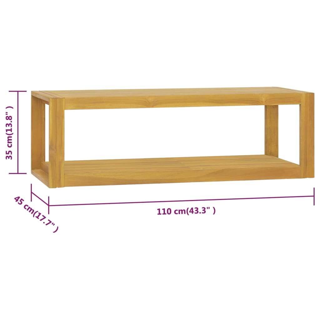 imagem de vidaXL Armário de parede p/ casa de banho 110x45x35 cm teca maciça7