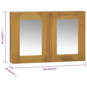 Zrcadlová skříňka 60 x 10 x 40 cm masivní teakové dřevo - obrázek 9