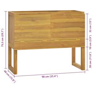 Koupelnová skříňka 90 x 40 x 75,5 cm masivní teakové dřevo - obrázek 8