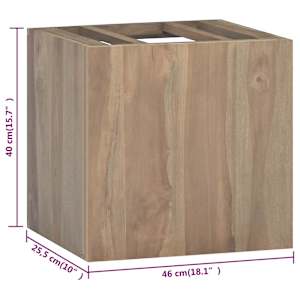 Nástěnná koupelnová skříňka 46 x 25,5 x 40 cm masivní teak - obrázek 7