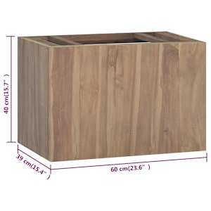 Nástěnná koupelnová skříňka 60 x 39 x 40 cm masivní teak - obrázek 7