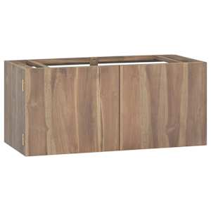 Nástěnná koupelnová skříňka 90 x 39 x 40 cm masivní teak - obrázek 1