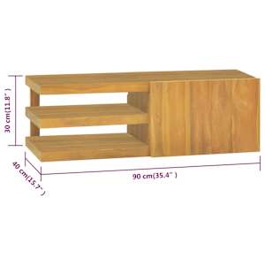 Nástěnná koupelnová skříňka 90 x 40 x 30 cm masivní teak - obrázek 9