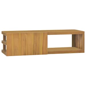 vidaXL Veggmontert baderomsskap 110x40x30 cm heltre teak