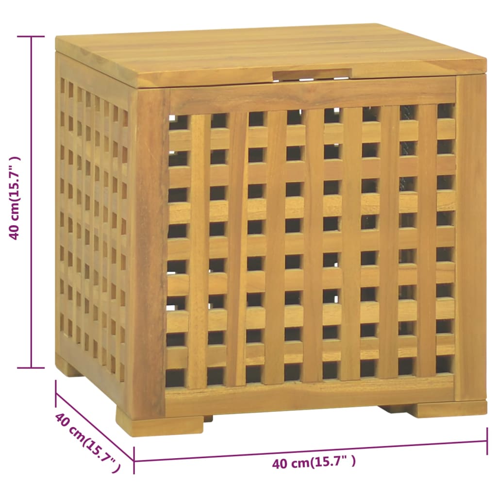 Úložný box na provazy 40 x 40 x 40 cm masivní teakové dřevo