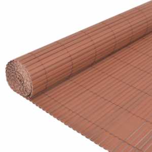 Oboustranný zahradní plot 90 x 400 cm hnědý - obrázek 3