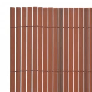 Oboustranný zahradní plot 90 x 400 cm hnědý - obrázek 5