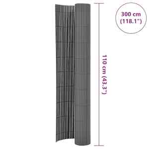 Oboustranný zahradní plot 110 x 300 cm šedý - obrázek 6