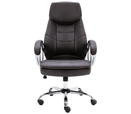 vidaXL biroja krēsls, brūna dabīgā āda