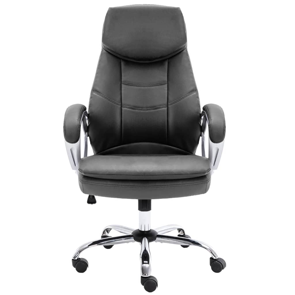 vidaXL Kancelářská židle šedá pravá kůže