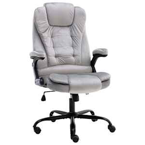 Pisarniški stol svetlo siv žamet