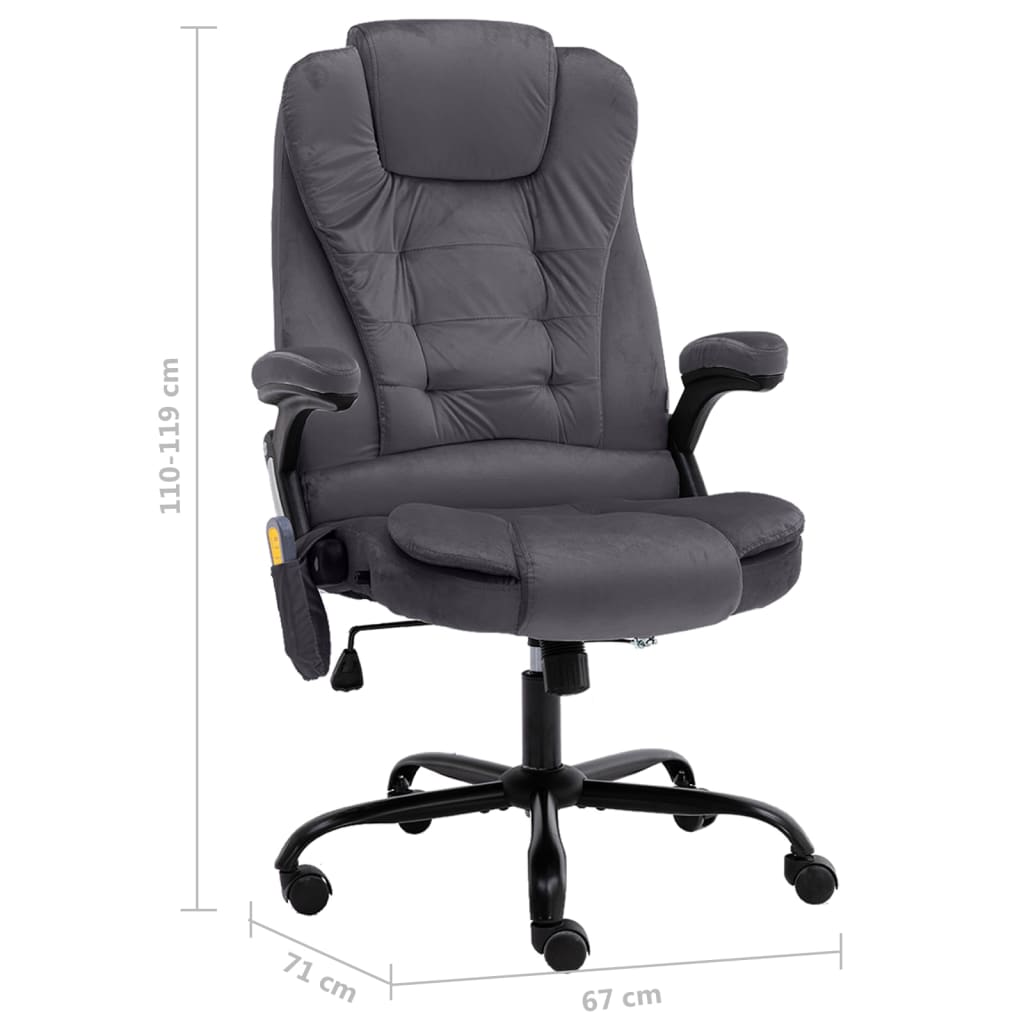 kontorstol med massagefunktion fløjl mørkegrå 7 8720286663240 g en hd 6