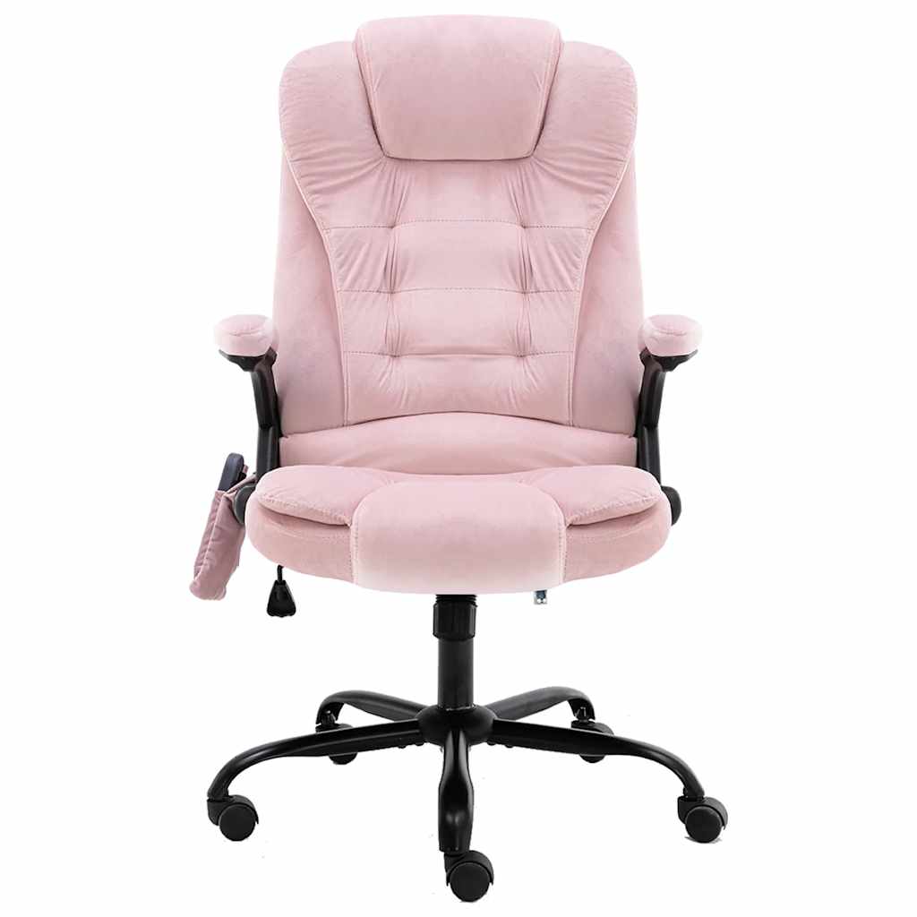 

vidaXL Massagekantoorstoel fluweel roze