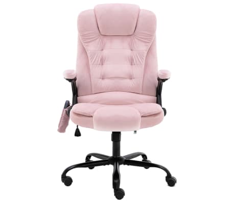 vidaXL Massagekantoorstoel fluweel roze