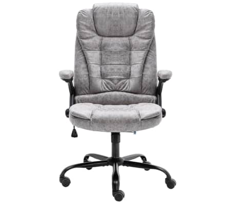 vidaXL Biuro kėdė, šviesiai pilkos spalvos, dirbtinė versta oda