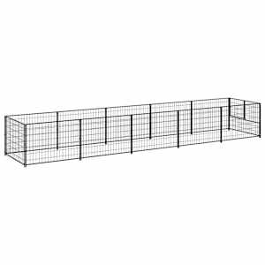 Psí kotec černý 5 m² ocel - obrázek 5