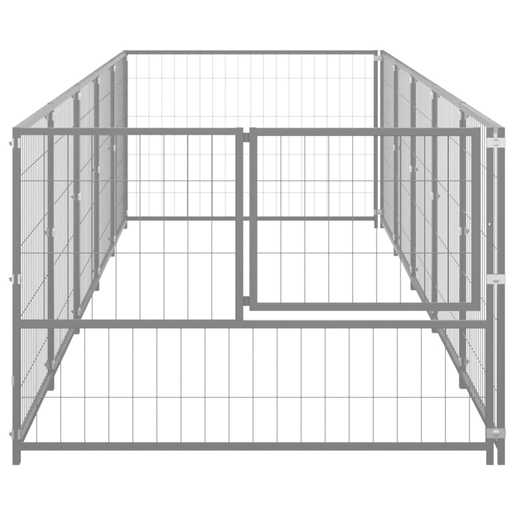Chenil d'extérieur en acier galvanisé pour chien - Panneaux à mailles - 500 x 100 x 70 cm - 5 m²