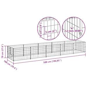 Psí kotec stříbrný 5 m² ocel - obrázek 9