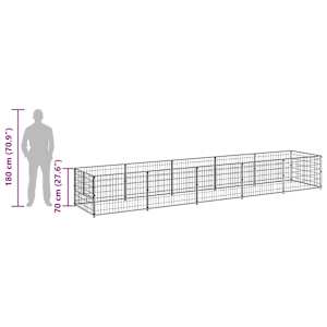 Psí kotec stříbrný 5 m² ocel - obrázek 10