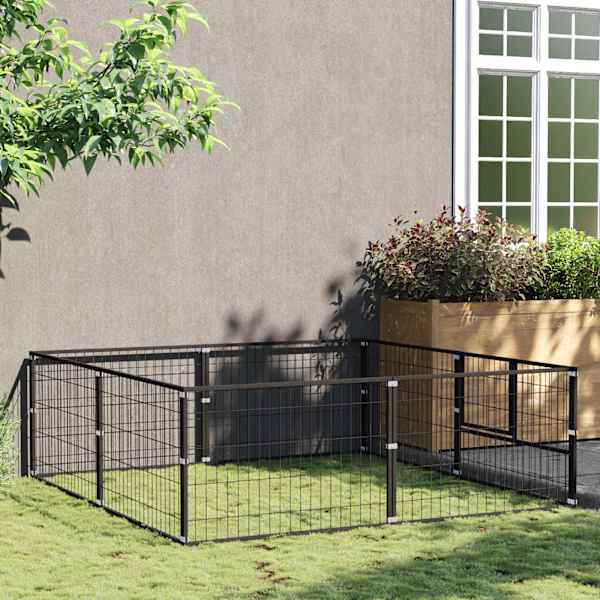vidaXL koeraaedik, must, 4 m&sup2;, teras