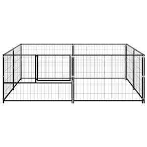 Psí kotec černý 4 m² ocel - obrázek 5