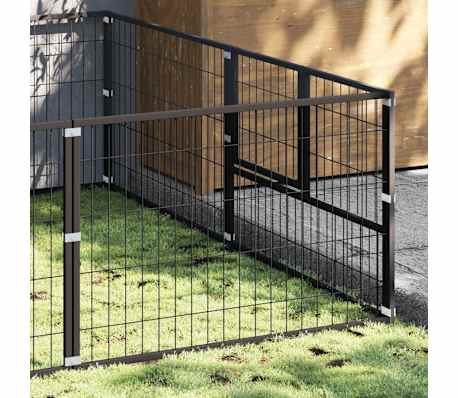 vidaXL Hundezwinger Schwarz 6 m&sup2; Stahl