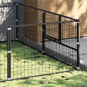 vidaXL Hundezwinger Schwarz 6 m&sup2; Stahl