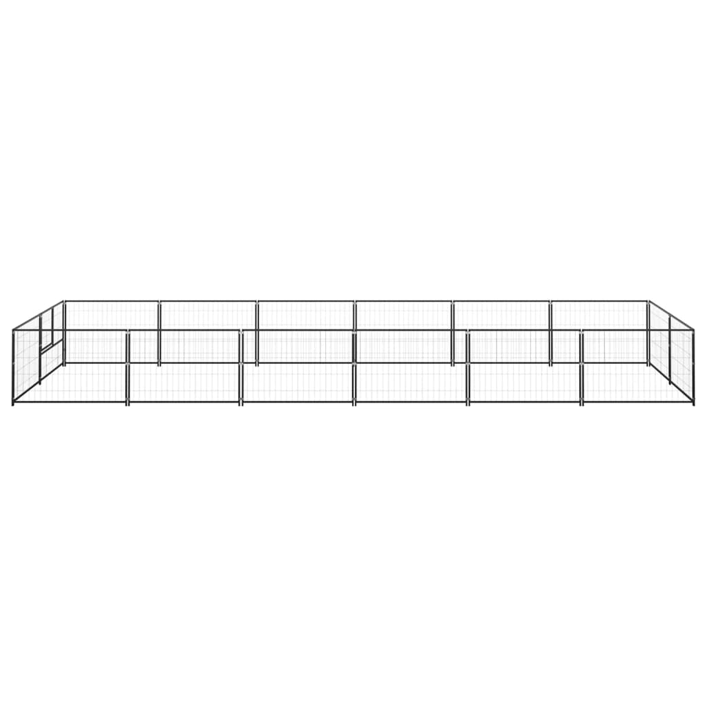 vidaXL Padoc pentru câini, negru, 12 m², oțel