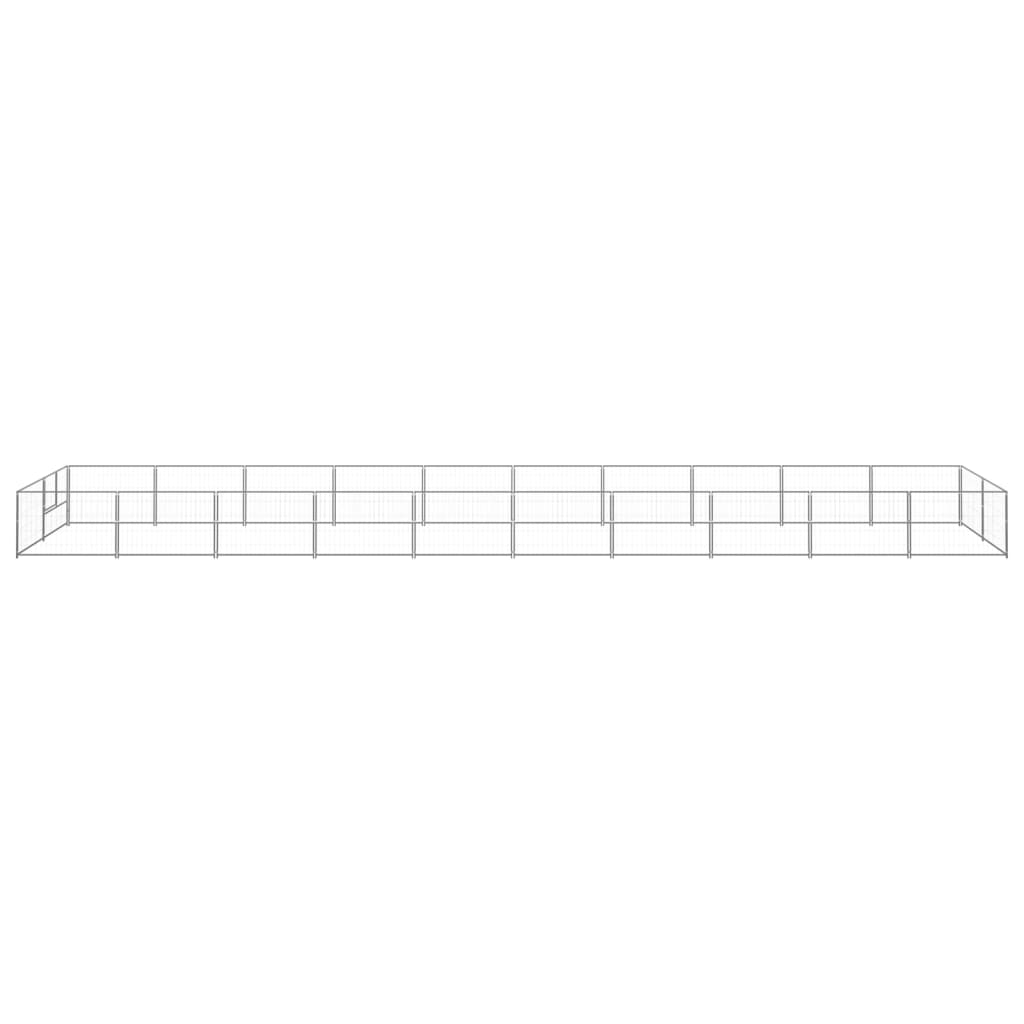 vidaXL Hondenkennel 20 m² staal zilverkleurig afbeelding