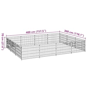 Psí kotec černý 12 m² ocel - obrázek 7
