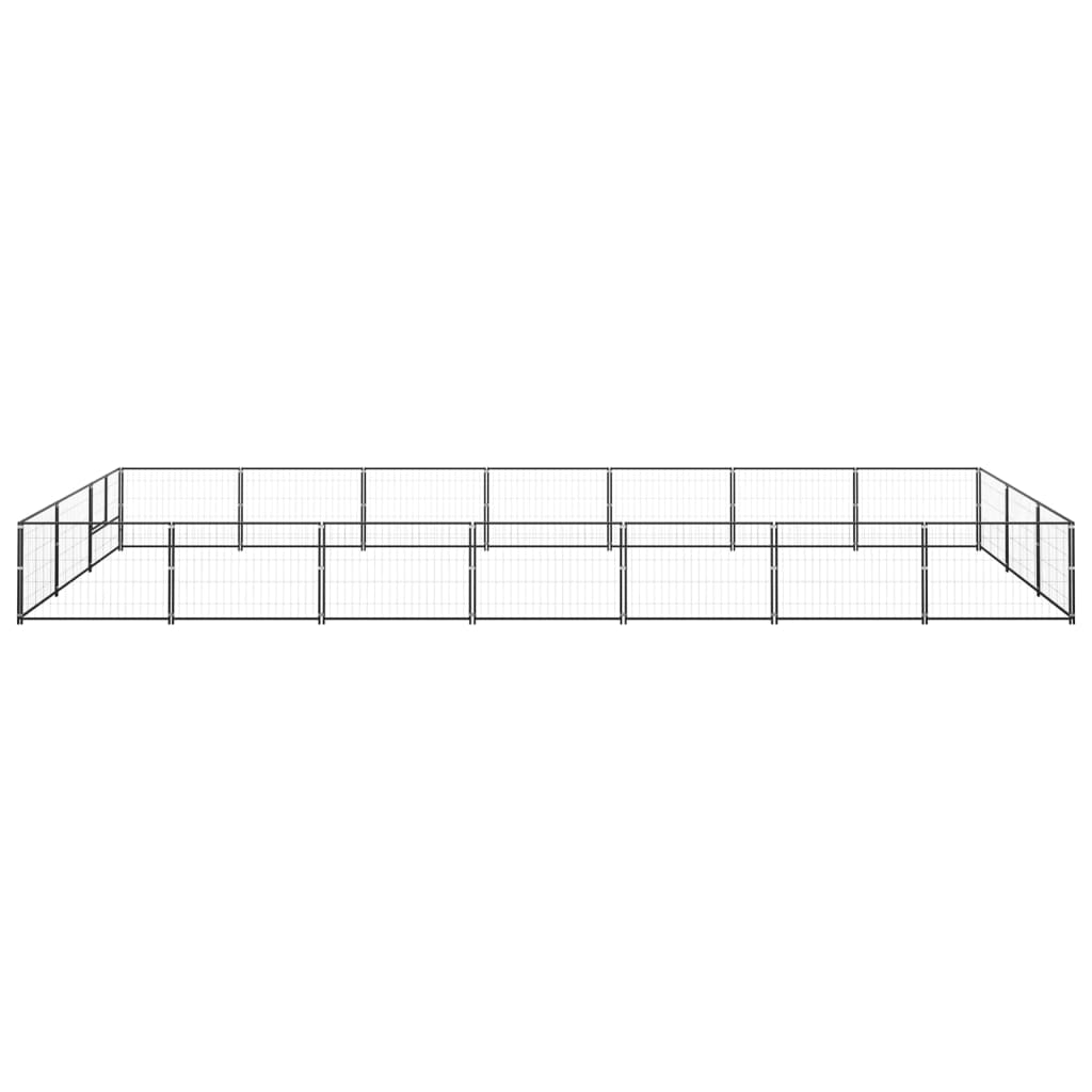 vidaXL Hondenkennel 21 m² staal zwart afbeelding