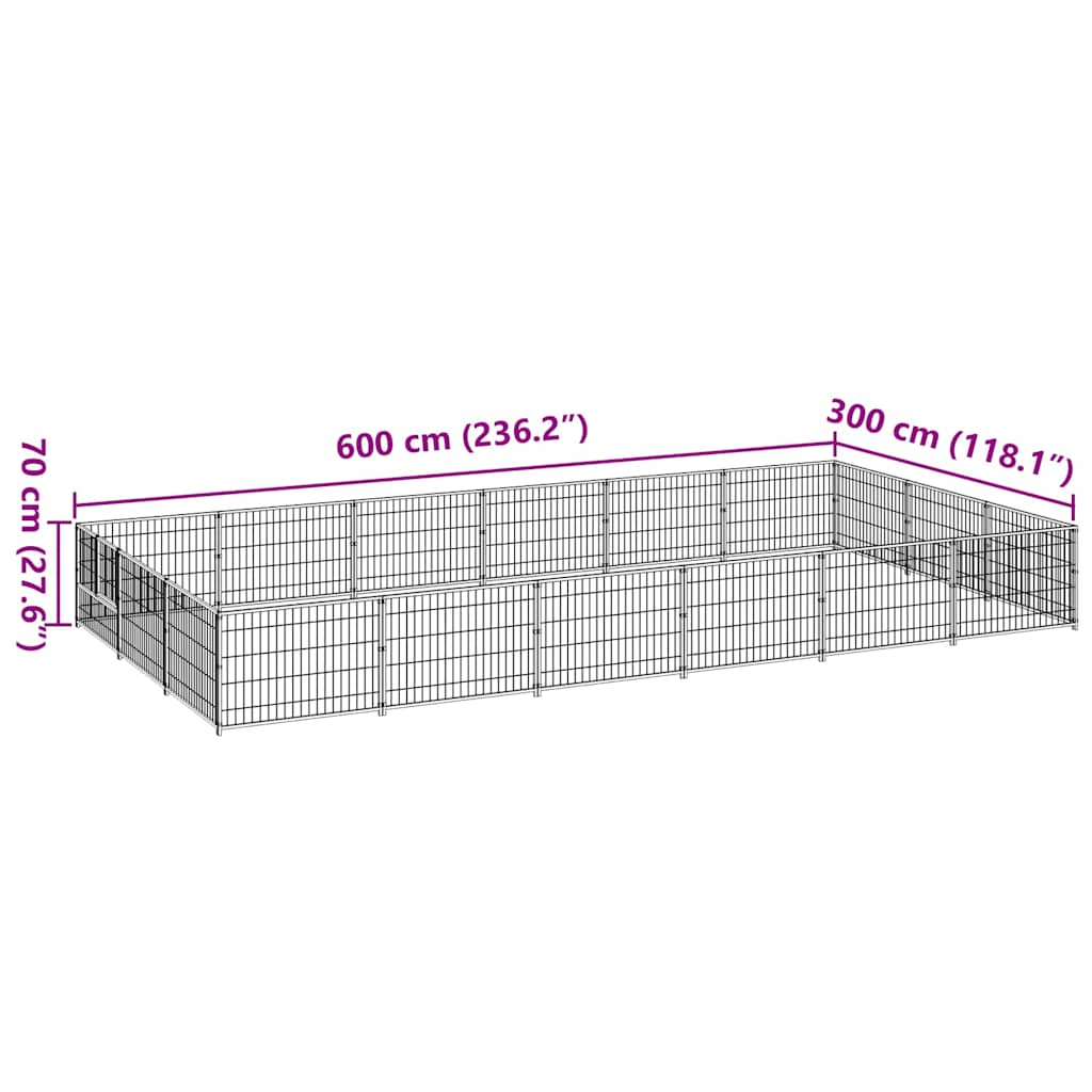 Hundezwinger Silbern 18 m² Stahl – Ansicht 7