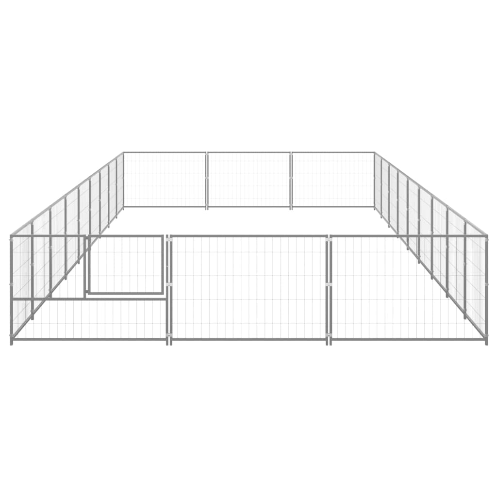 Chenil d'extérieur en acier galvanisé pour chien - Panneaux à mailles - 900 x 300 x 70 cm - 30 m²