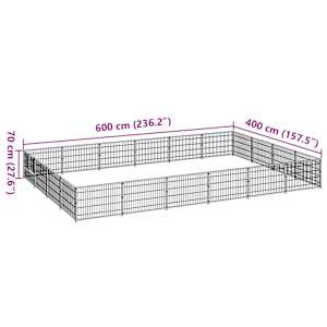Psí kotec černý 24 m² ocel - obrázek 7