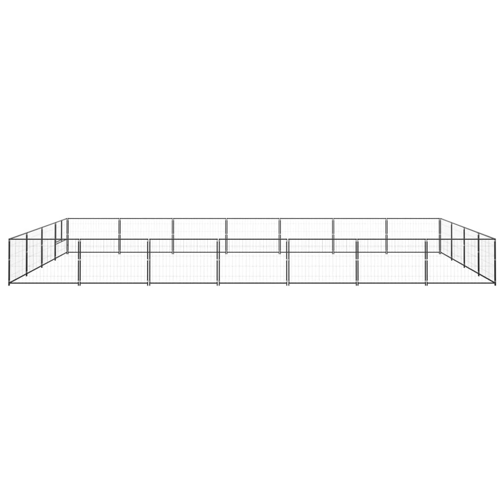 

vidaXL Hondenkennel 28 m² staal zwart