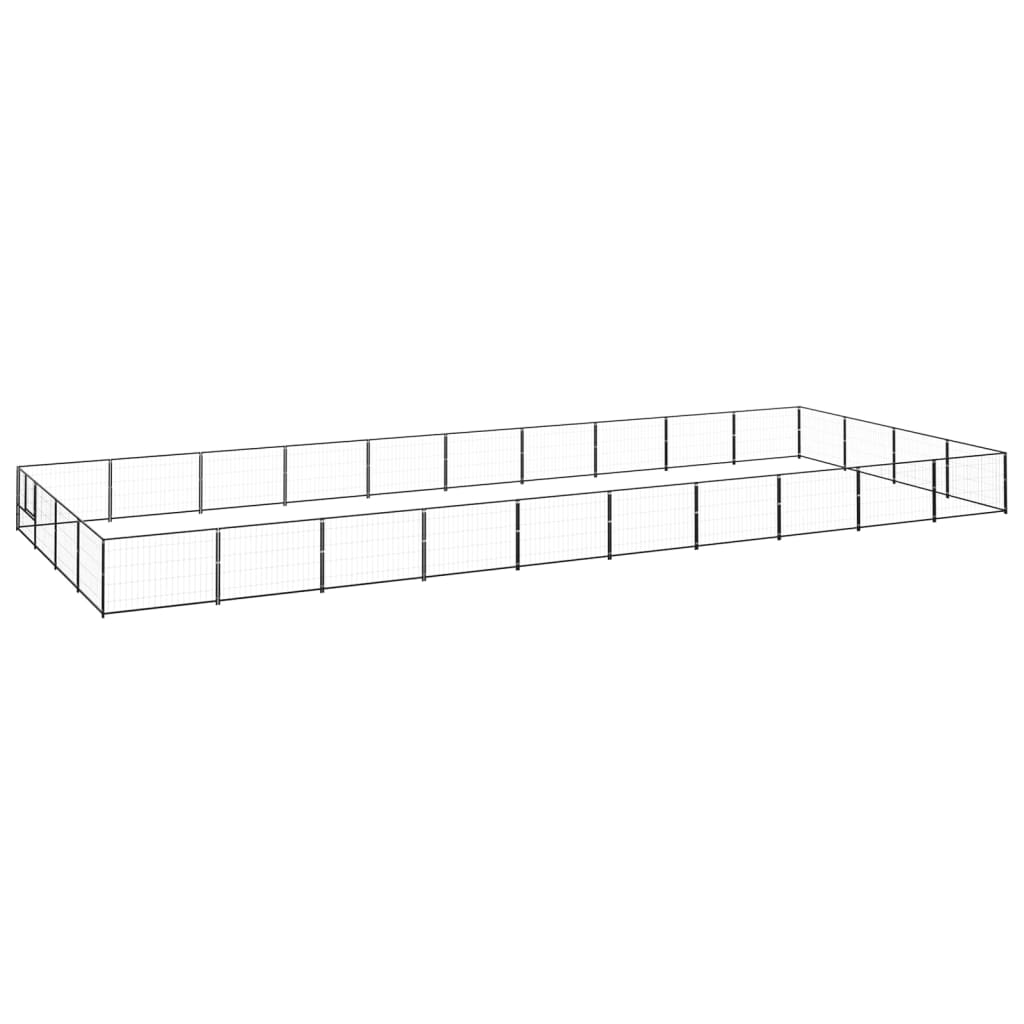 vidaXL Psí kotec černý 40 m² ocel