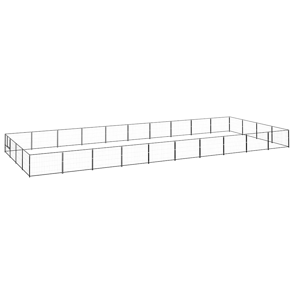 vidaXL Psí kotec černý 40 m² ocel