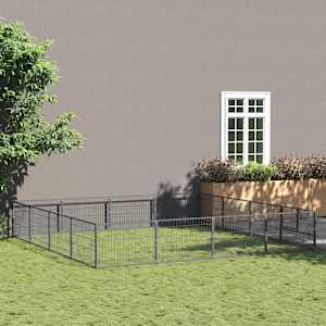 Pasji boks srebrn 16 m² jeklo