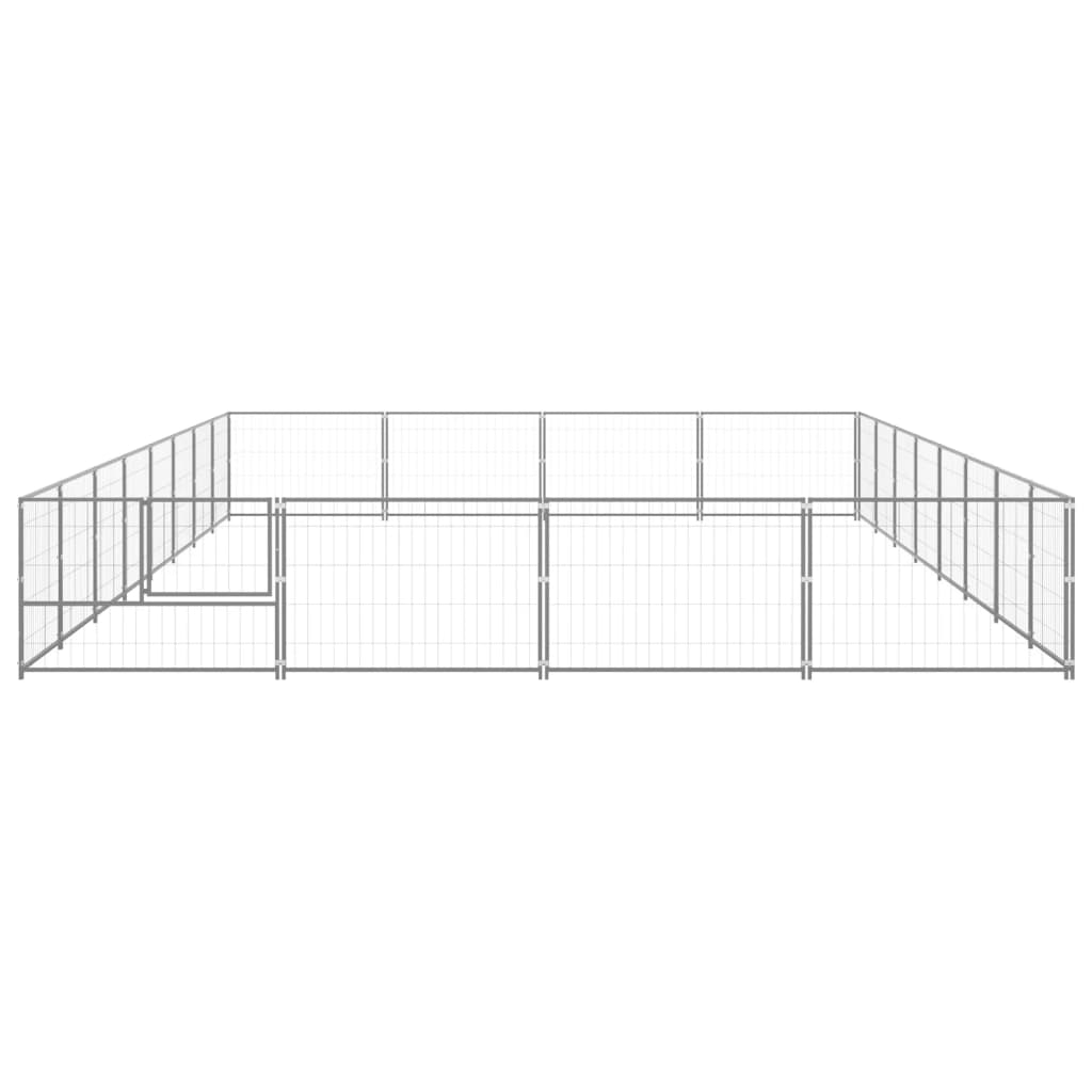 Thumbnail - vidaXL Hundezwinger Silbern 32 m² Stahl