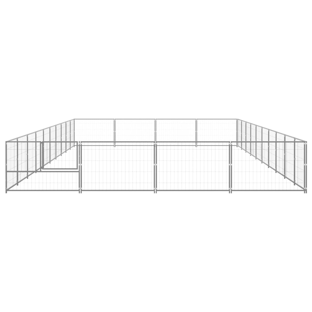 Chenil d'extérieur en acier galvanisé pour chien - Panneaux à mailles - 1000 x 400 x 70 cm - 40 m²
