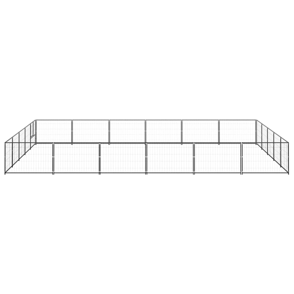 vidaXL Hondenkennel 30 m² staal zwart afbeelding