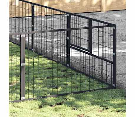 vidaXL Hundezwinger Schwarz 30 m&sup2; Stahl