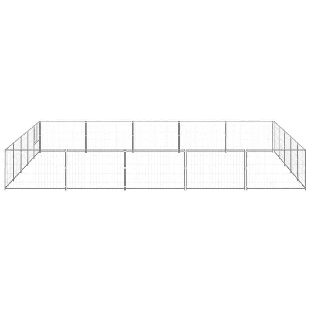 vidaXL Padoc pentru câini, argintiu, 25 m², oțel